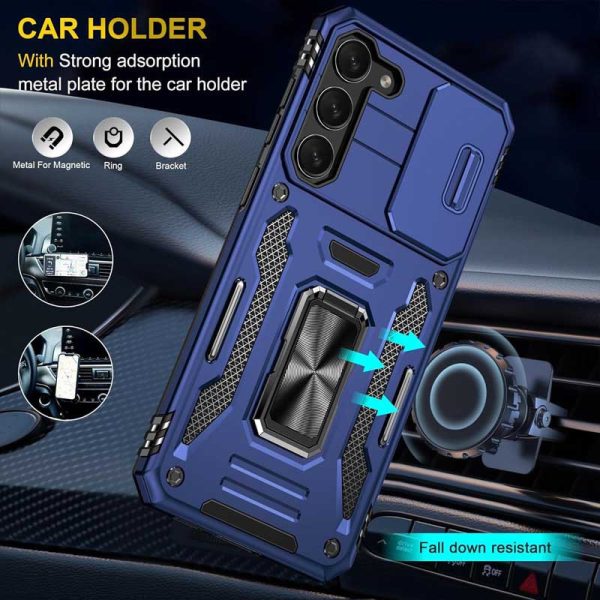 Ударостійкий чохол для Samsung Galaxy S20 FE Синій Camshield Army Ring - Зображення 4