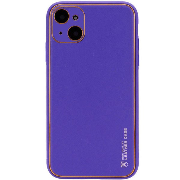 Шкіряний чохол для Apple iPhone 14 Plus Фіолетовий Xshield
