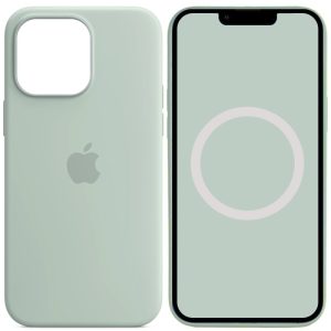 Чохол для iPhone 14 Pro Max Бірюзовий Silicone case full with Magsafe and Animation