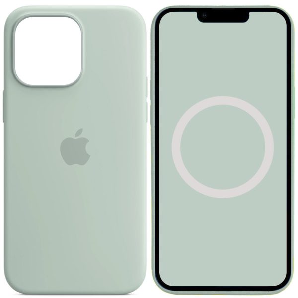 Чохол для iPhone 14 Pro Max Бірюзовий Silicone case full with Magsafe and Animation