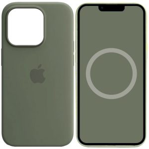 Чохол для iPhone 14 Pro Max Зелений Silicone case full with Magsafe and Animation