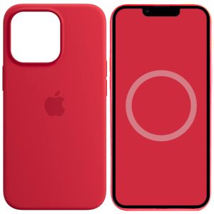 Чохол для iPhone 14 Pro Max Червоний Silicone case full with Magsafe and Animation