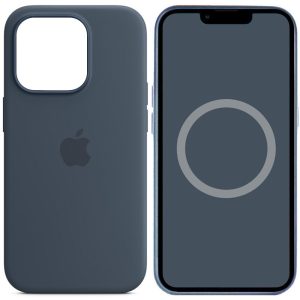 Чохол для iPhone 14 Pro Max Синій Silicone case full with Magsafe and Animation