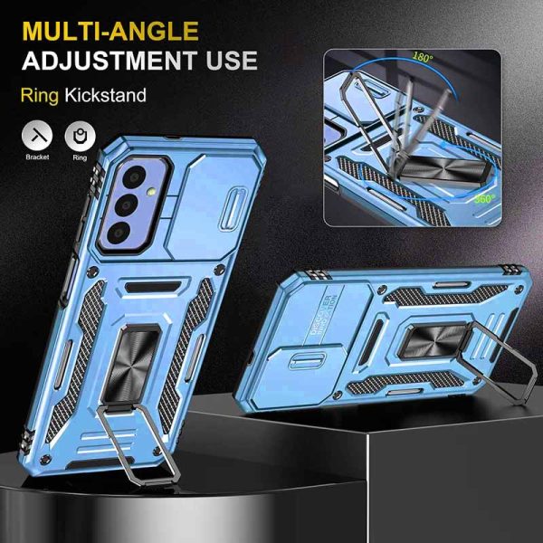 Ударостійкий чохол для Samsung Galaxy M23 5G / M13 4G Блакитний Camshield Army Ring - Зображення 3