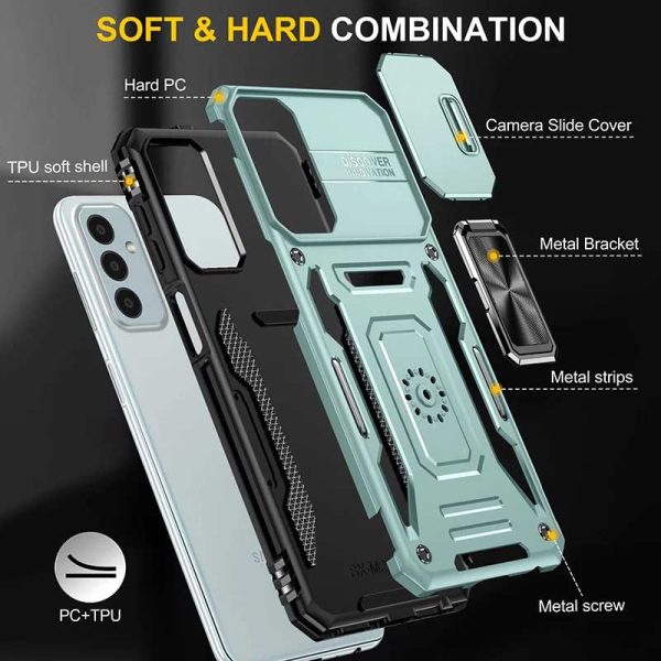 Ударостійкий чохол для Samsung Galaxy M23 5G / M13 4G Зелений Camshield Army Ring - Зображення 6