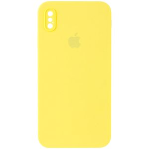 Чохол для iPhone XS Max Жовтий Silicone Case Square Full Camera Protective