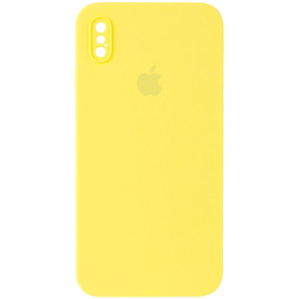 Чохол для iPhone XS Max Жовтий Silicone Case Square Full Camera Protective