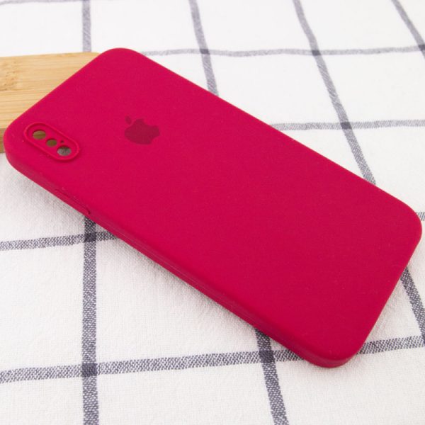 Чохол для iPhone XS Max Червоний Silicone Case Square Full Camera Protective - Зображення 2