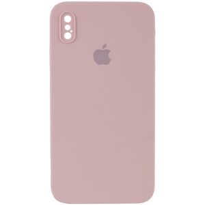 Чохол для iPhone XS Max Рожевий Silicone Case Square Full Camera Protective