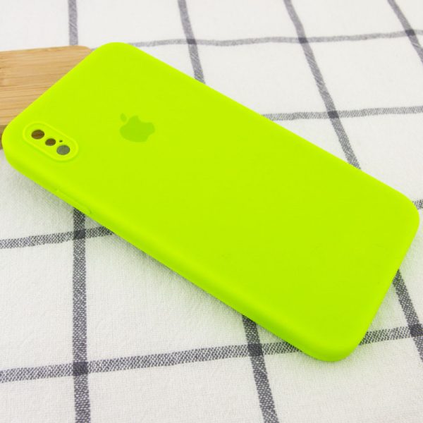 Чохол для iPhone XS Max Салатовий Silicone Case Square Full Camera Protective - Зображення 2