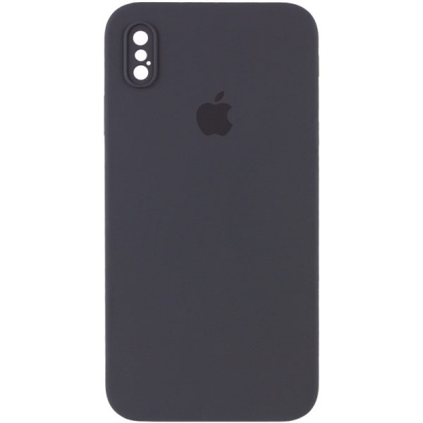 Чохол для iPhone XS Max Сірий Silicone Case Square Full Camera Protective