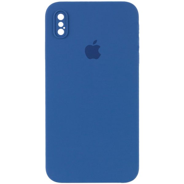 Чохол для iPhone XS Max Синій Silicone Case Square Full Camera Protective