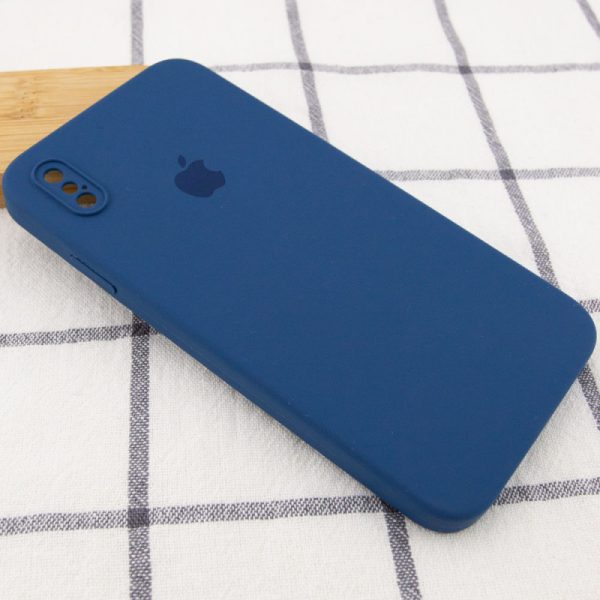 Чохол для iPhone XS Max Синій Silicone Case Square Full Camera Protective - Зображення 2