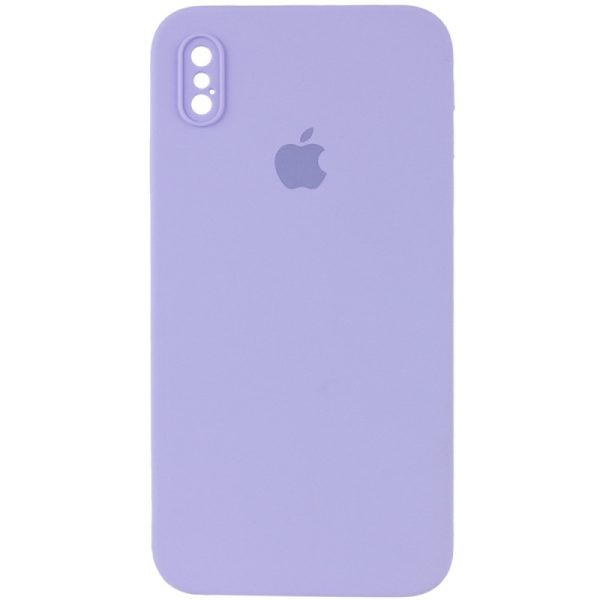 Чохол для iPhone XS Max Фіолетовий Silicone Case Square Full Camera Protective