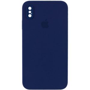 Чохол для iPhone XS Max Синій Silicone Case Square Full Camera Protective