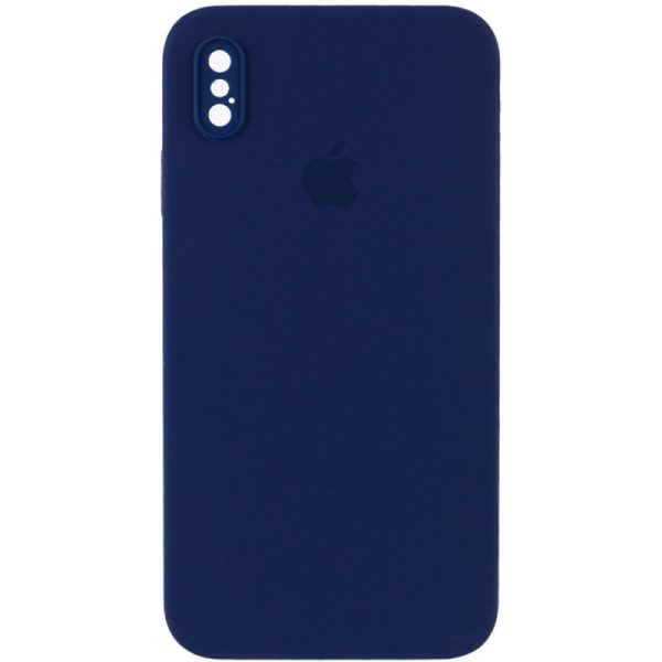 Чохол для iPhone XS Max Синій Silicone Case Square Full Camera Protective