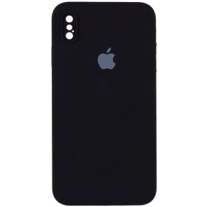 Чохол для iPhone XS Max Чорний Silicone Case Square Full Camera Protective