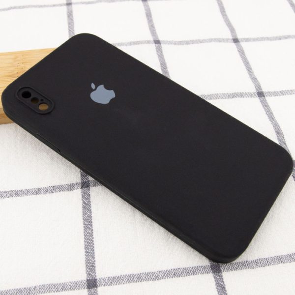 Чохол для iPhone XS Max Чорний Silicone Case Square Full Camera Protective - Зображення 2