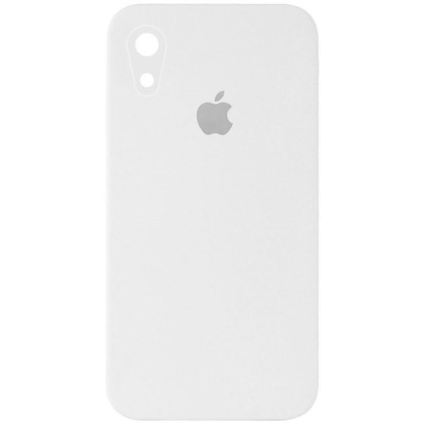 Чохол для iPhone XR Білий Silicone Case Square Full Camera Protective