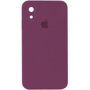 Чохол для iPhone XR Бордовий Silicone Case Square Full Camera Protective
