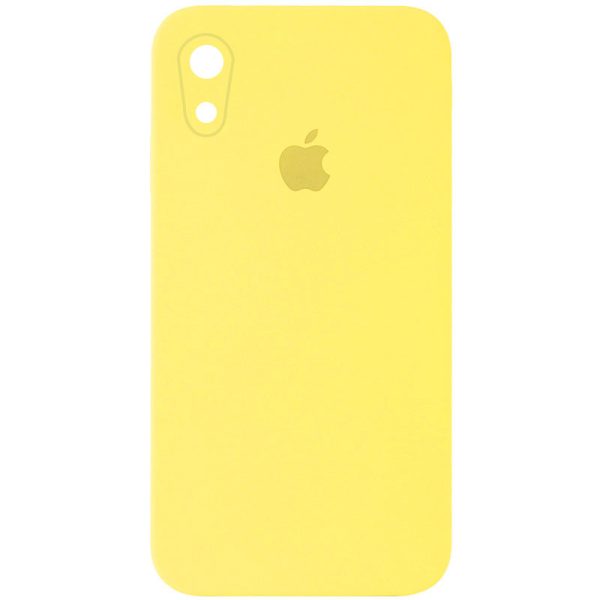 Чохол для iPhone XR Жовтий Silicone Case Square Full Camera Protective