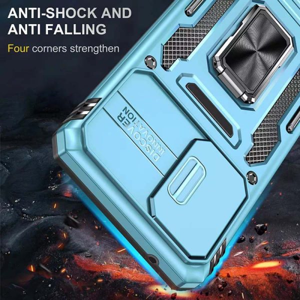 Ударостійкий чохол для Samsung Galaxy A53 5G Блакитний Camshield Army Ring - Зображення 7