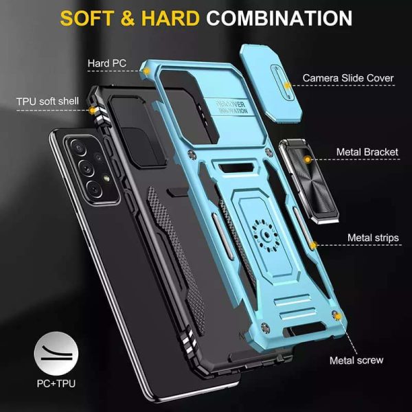 Ударостійкий чохол для Samsung Galaxy A73 5G Блакитний Camshield Army Ring - Зображення 3