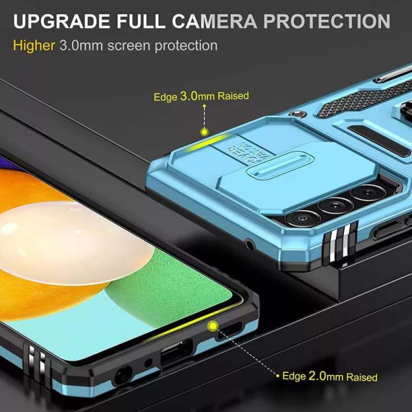 Ударостійкий чохол для Samsung Galaxy A73 5G Блакитний Camshield Army Ring - Зображення 5