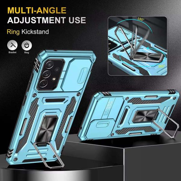 Ударостійкий чохол для Samsung Galaxy A73 5G Блакитний Camshield Army Ring - Зображення 6
