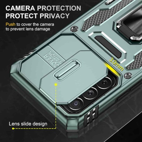 Ударостійкий чохол для Samsung Galaxy A73 5G Зелений Camshield Army Ring - Зображення 4