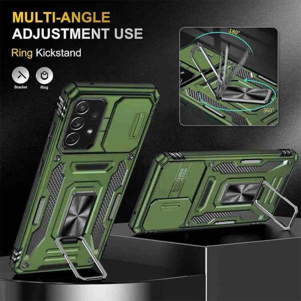 Ударостійкий чохол для Samsung Galaxy A73 5G Оливковий Camshield Army Ring - Зображення 3