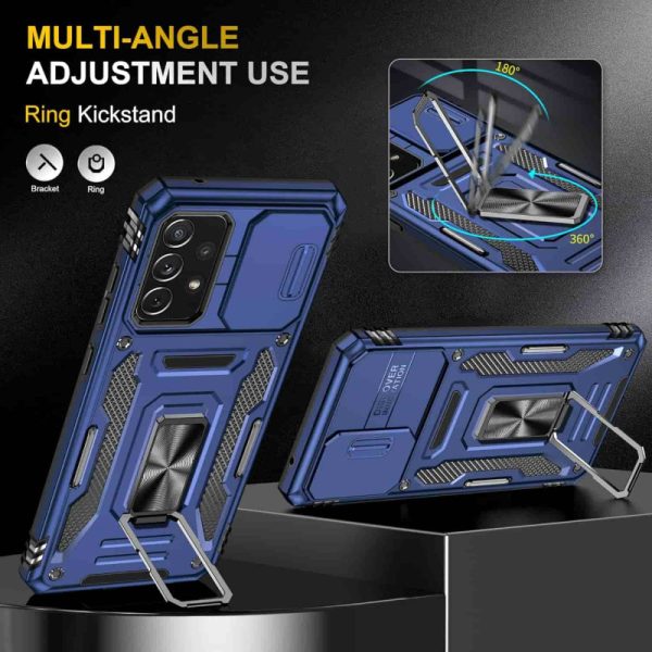 Ударостійкий чохол для Samsung Galaxy A73 5G Синій Camshield Army Ring - Зображення 3