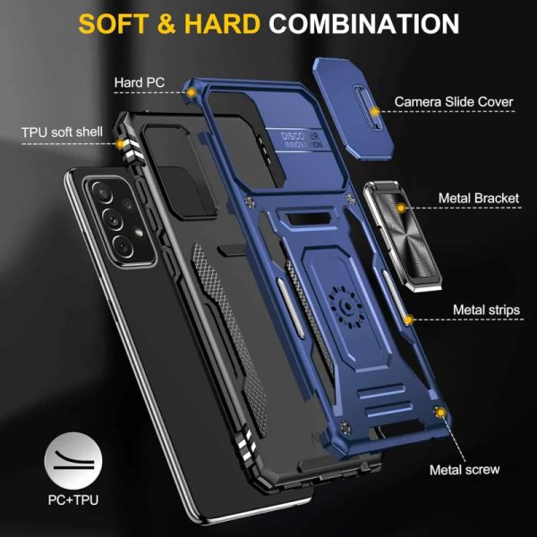 Ударостійкий чохол для Samsung Galaxy A73 5G Синій Camshield Army Ring - Зображення 4