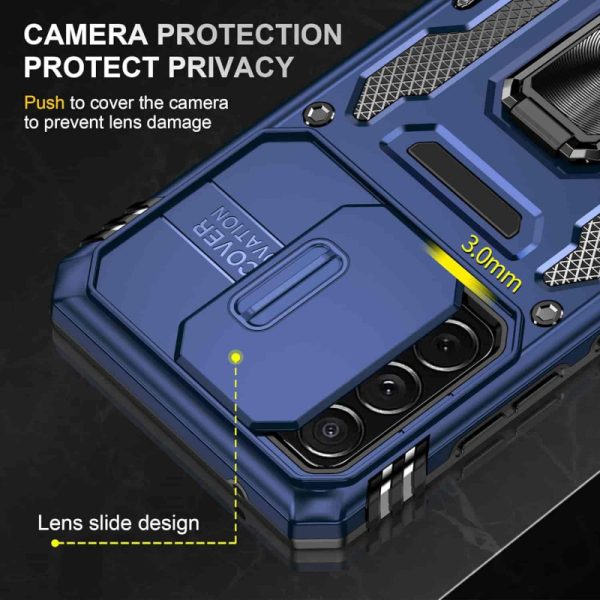 Ударостійкий чохол для Samsung Galaxy A73 5G Синій Camshield Army Ring - Зображення 5