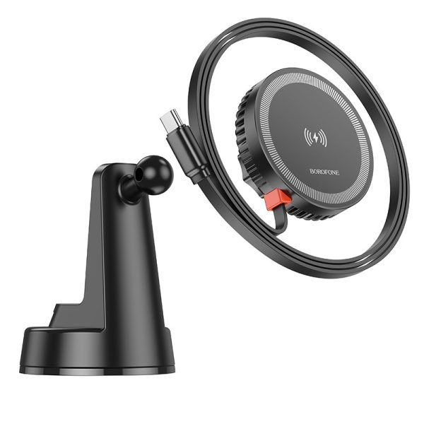 Автотримач з БЗП Borofone BH208 Mona retractable (center console) - Зображення 4