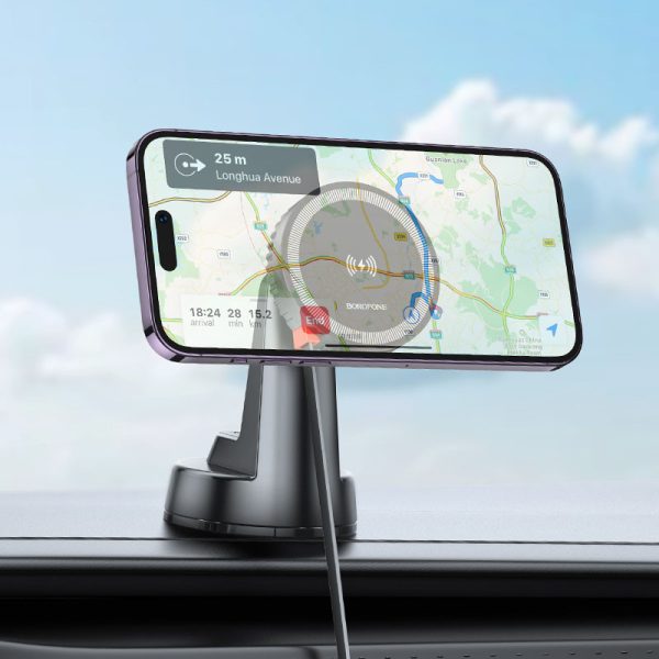 Автотримач з БЗП Borofone BH208 Mona retractable (center console) - Зображення 8