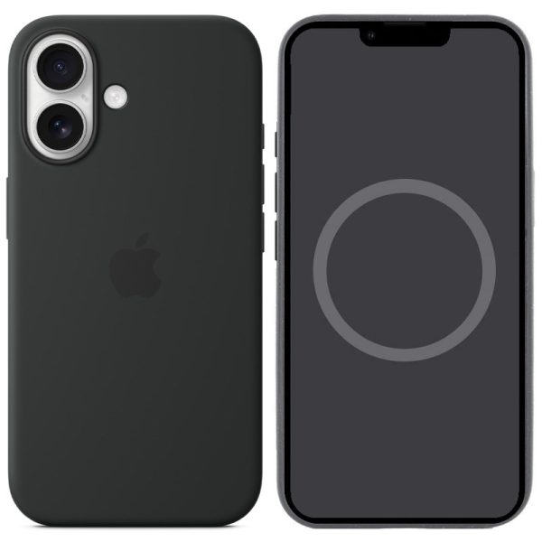 Чохол для iPhone 16 Plus Чорний Silicone case full with Magsafe and Animation