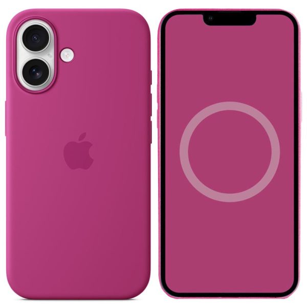 Чохол для iPhone 16 Plus Fuchsia Silicone case full with Magsafe and Animation
