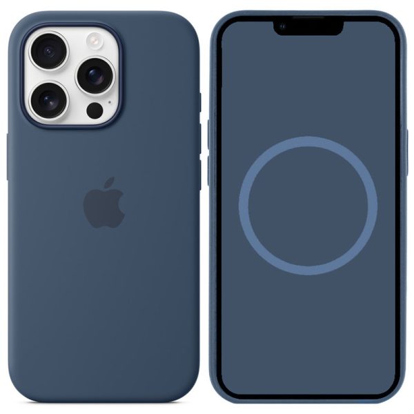 Чохол для iPhone 16 Pro Denim Silicone case full with Magsafe and Animation