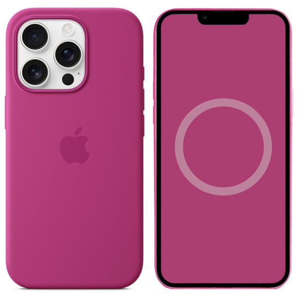 Чохол для iPhone 16 Pro Fuchsia Silicone case full with Magsafe and Animation