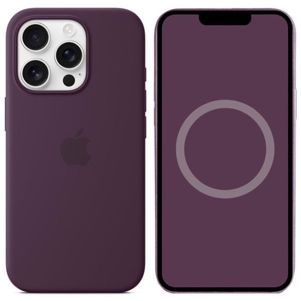 Чохол для iPhone 16 Pro Max Plum Silicone case full with Magsafe and Animation