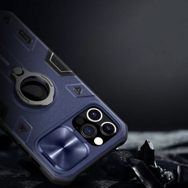 Чохол для iPhone 12 Pro Max Синій Nillkin CamShield Armor (шторка на камеру) - Зображення 4