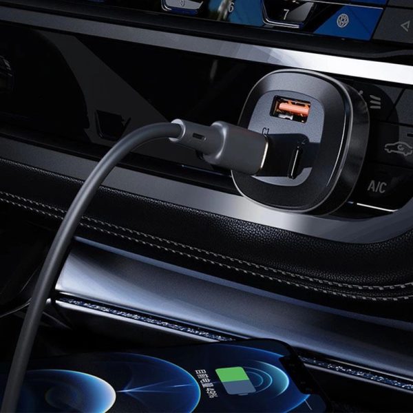 АЗП Acefast B3 66W(USB-C+USB-C+USB-A) three-port metal car charger - Зображення 4