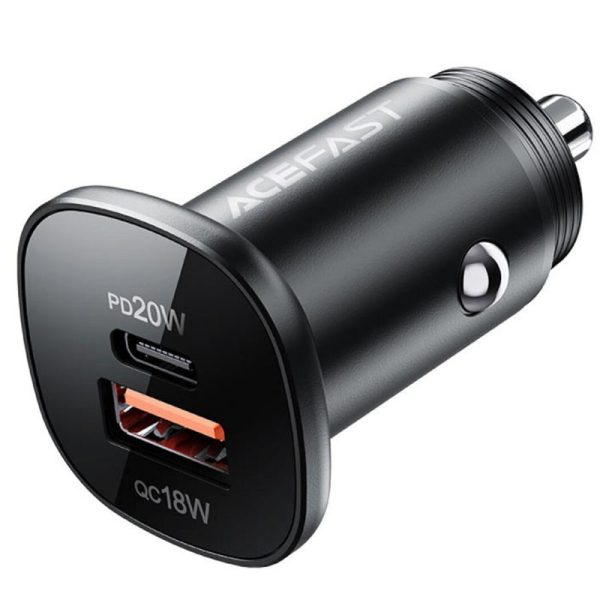 АЗП Acefast B1 mini 38W (USB-C+USB-A) dual-port metal car charger - Зображення 2