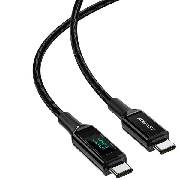 Дата кабель Acefast C6-03 USB-C to USB-C 100W zinc alloy digital display braided (2m) - Зображення 2