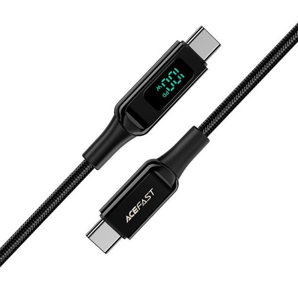 Дата кабель Acefast C6-03 USB-C to USB-C 100W zinc alloy digital display braided (2m) - Зображення 3