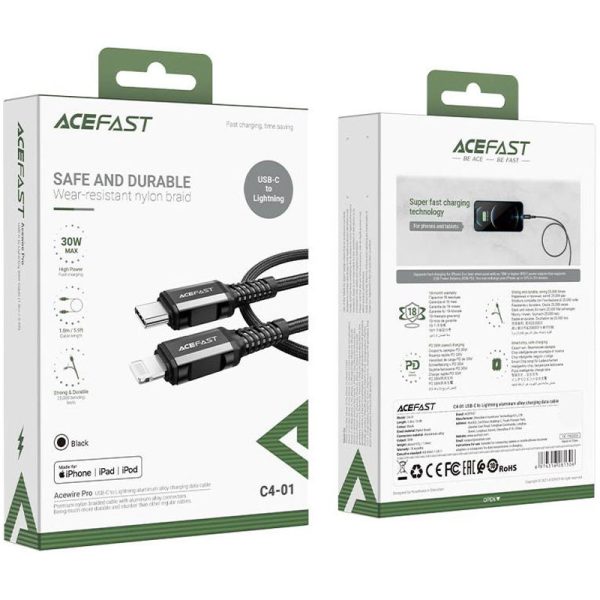 Дата кабель Acefast MFI C4-01 USB-C to Lightning aluminum alloy (1.8m) - Зображення 5