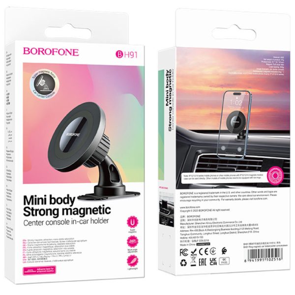 Автотримач Borofone BH91 Ring magnetic (center console) - Зображення 6