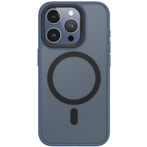 Чохол для iPhone 15 Pro Синій Синійo Skin Friendly Frosted with MagSafe