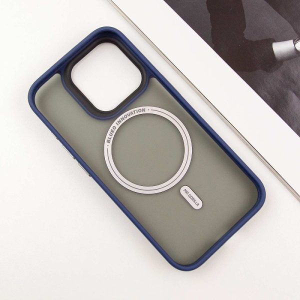 Чохол для iPhone 15 Pro Синій Синійo Skin Friendly Frosted with MagSafe - Зображення 6